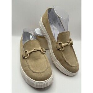 Sofft  Women's Boat Shoes Suede Leather Horsebit Accent Tan Size 8.5M NEW